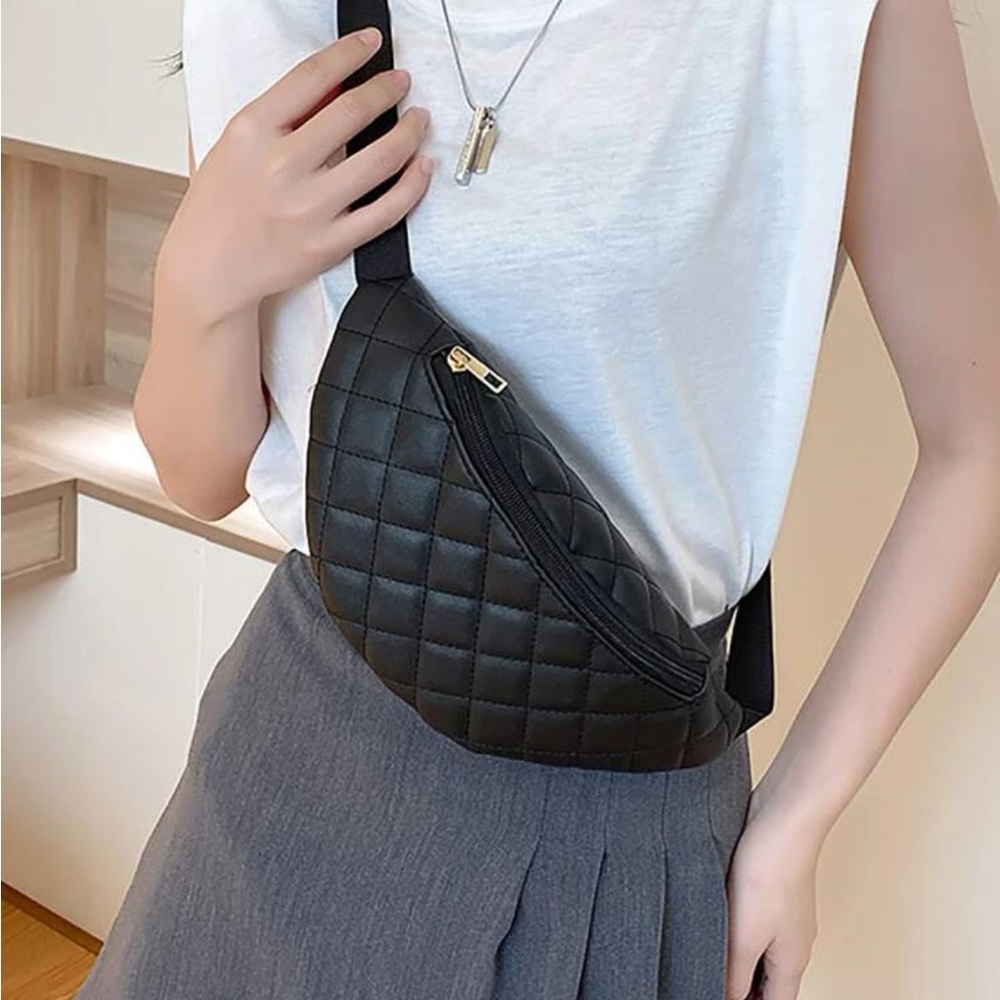Black Quilted Crossbody Bag